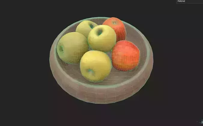 Apple Set2-1 Low-poly 3D model 7