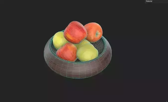 Apple Set2-2 Low-poly 3D model 2