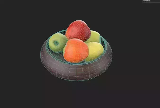 Apple Set2-2 Low-poly 3D model 7