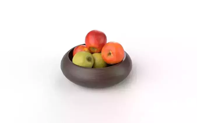 Apple Set2-2 Low-poly 3D model 5