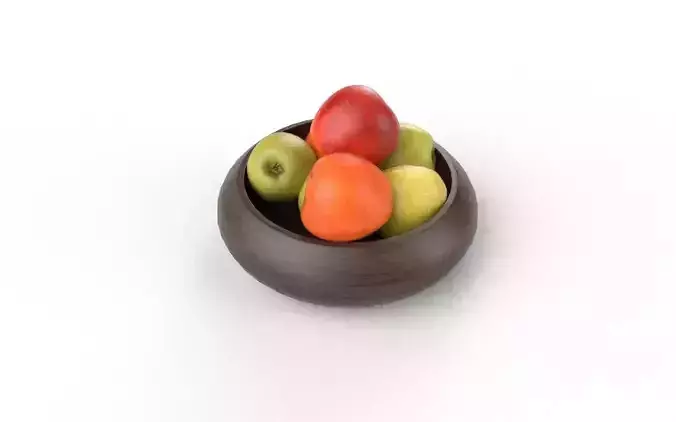 Apple Set2-2 Low-poly 3D model 6