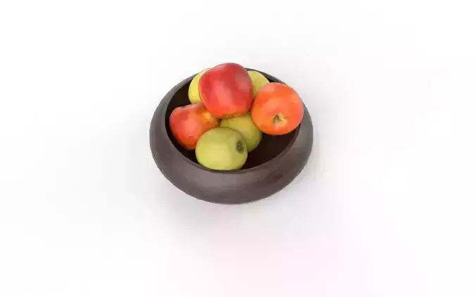 Apple Set2-2 Low-poly 3D model 4