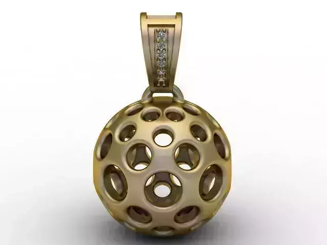 GeoSphere Orb Pendan  Hollow Multi Hole Luxury Jewelry STL