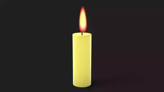 Candle Animated 3D Model
