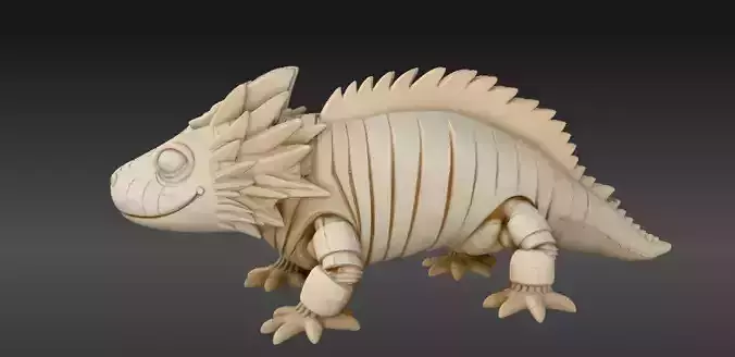 Axolotl Toy  Cute Articulated Axolotl 3D Print Model
