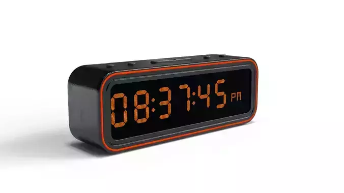 Digital Clock Animated 3D Model