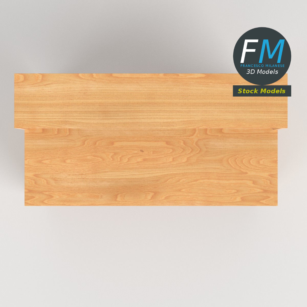 Desk 1 Low-poly 3D model_6