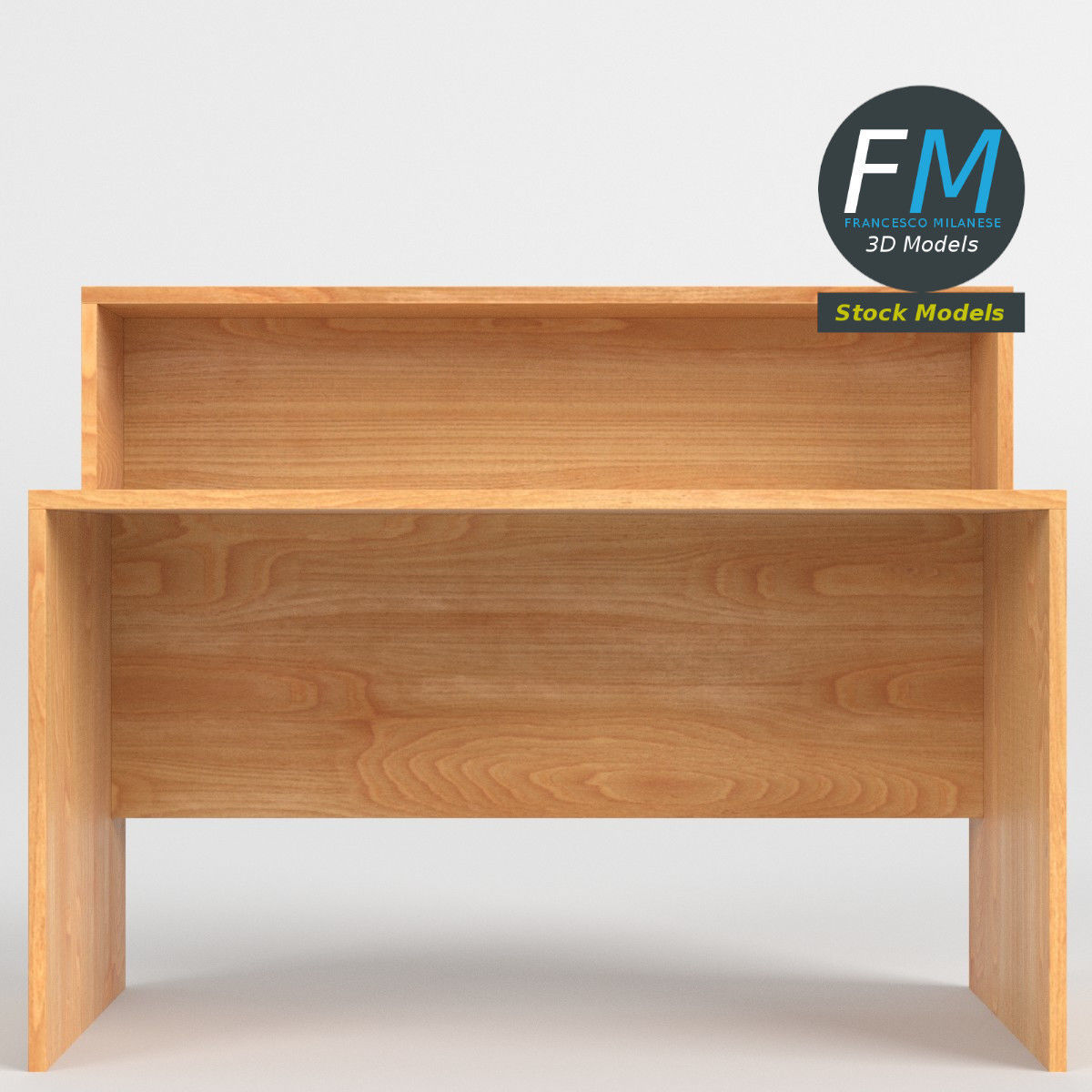 Desk 1 Low-poly 3D model_3