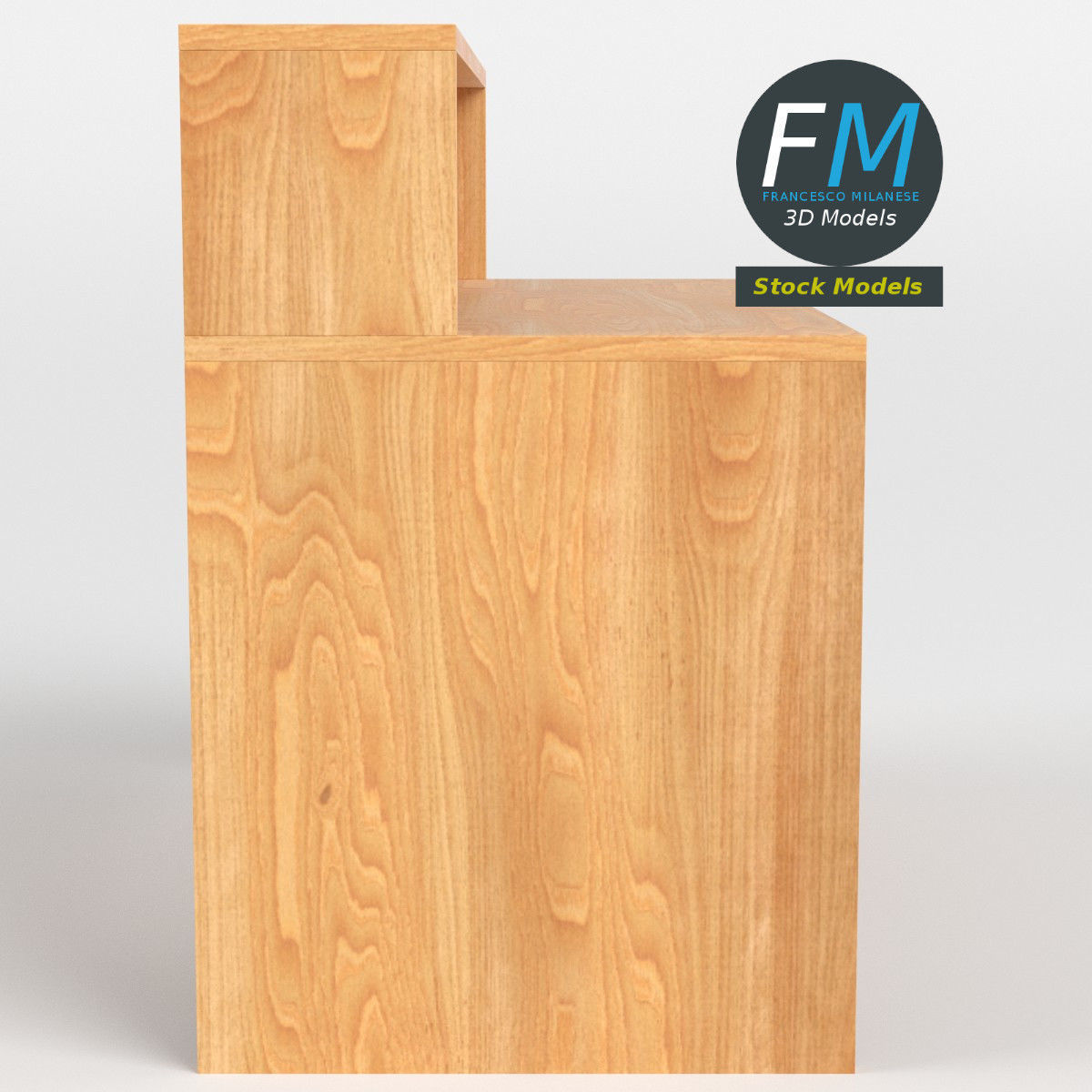 Desk 1 Low-poly 3D model_4