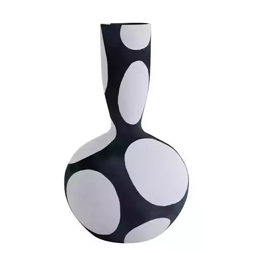 Handmade Black and White Pottery Vase