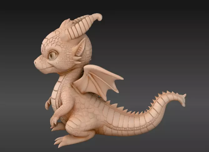 Baby Dragon Hatchling Cute Articulated Dragon 3D Print Model Low-poly 3D model