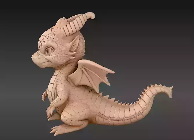 Baby Dragon Hatchling Cute Articulated Dragon 3D Print Model