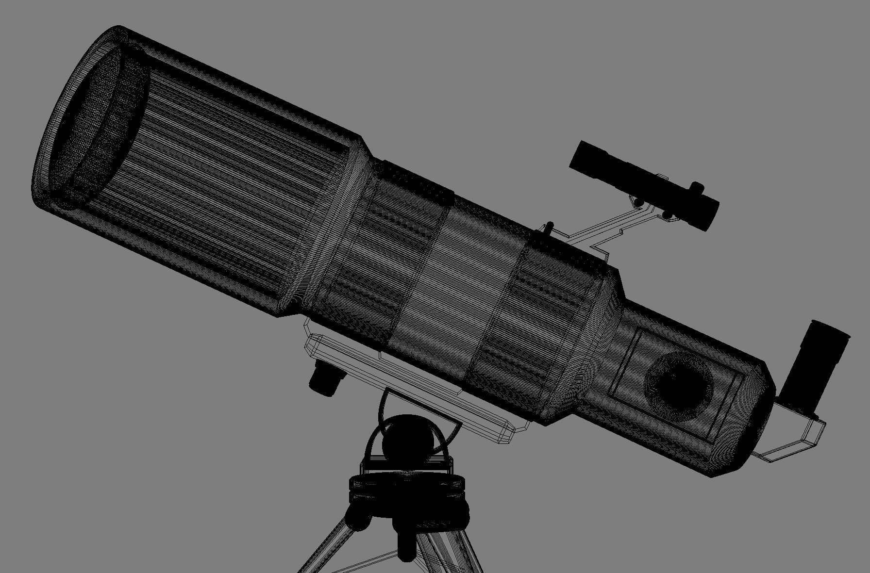 Telescopes refractor and reflector system 3D model_9