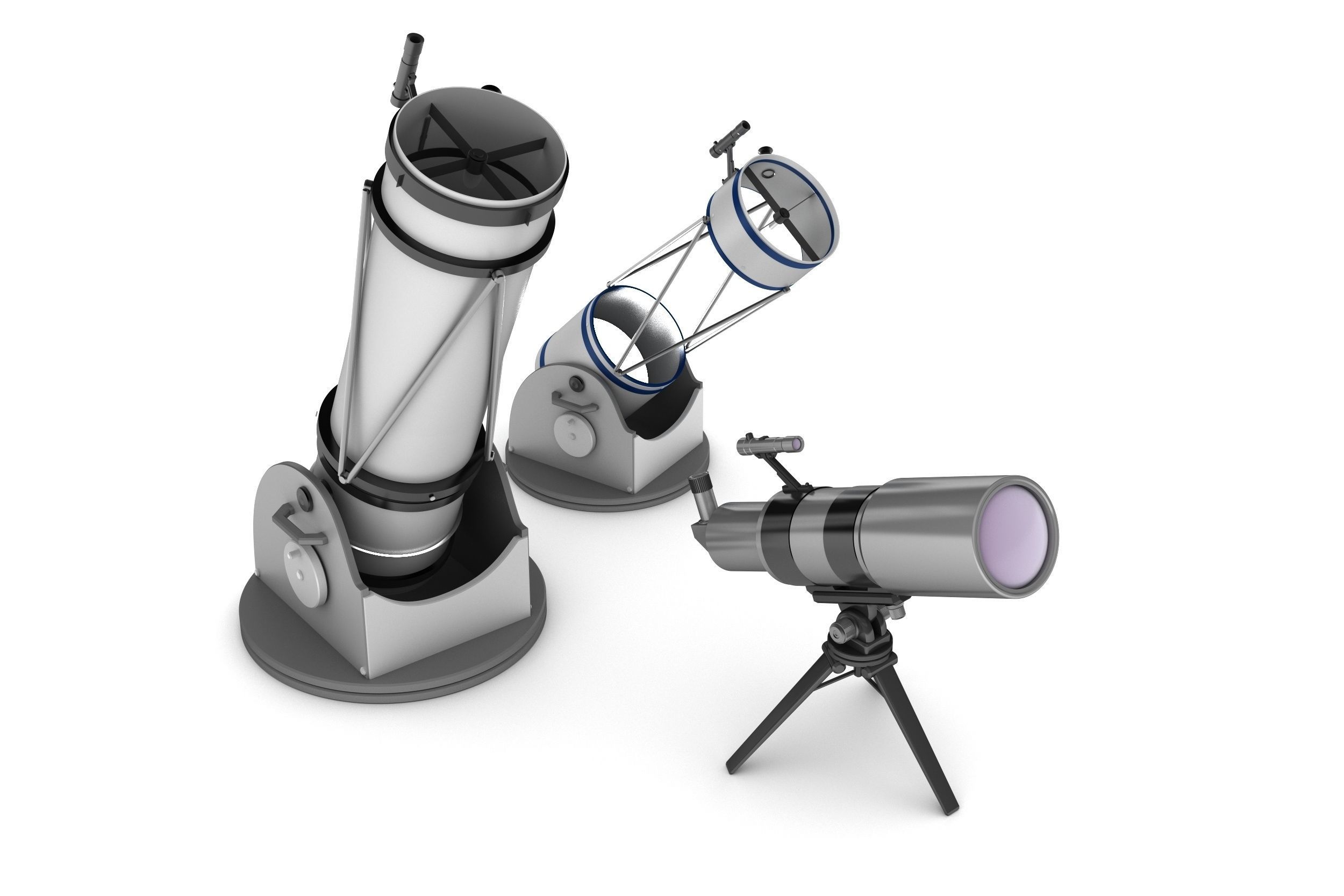 Telescopes refractor and reflector system 3D model_1