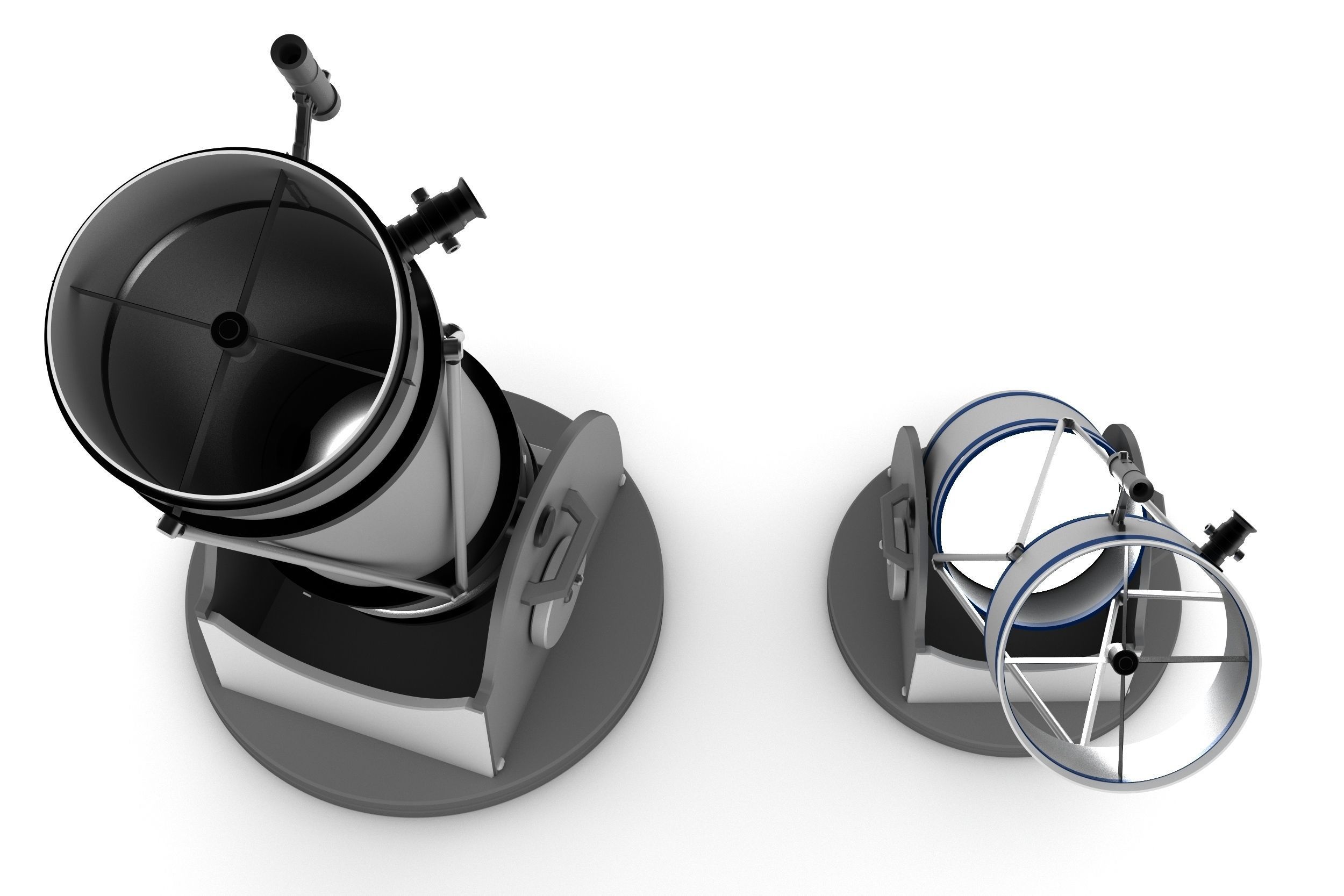 Telescopes refractor and reflector system 3D model_3