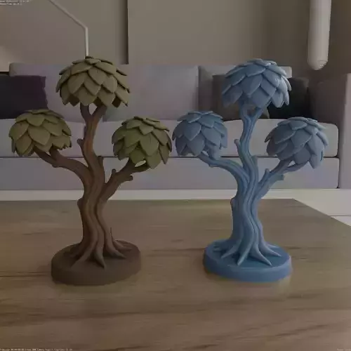 Detailed Fantasy Tree STL File 3D Print Miniature Decor