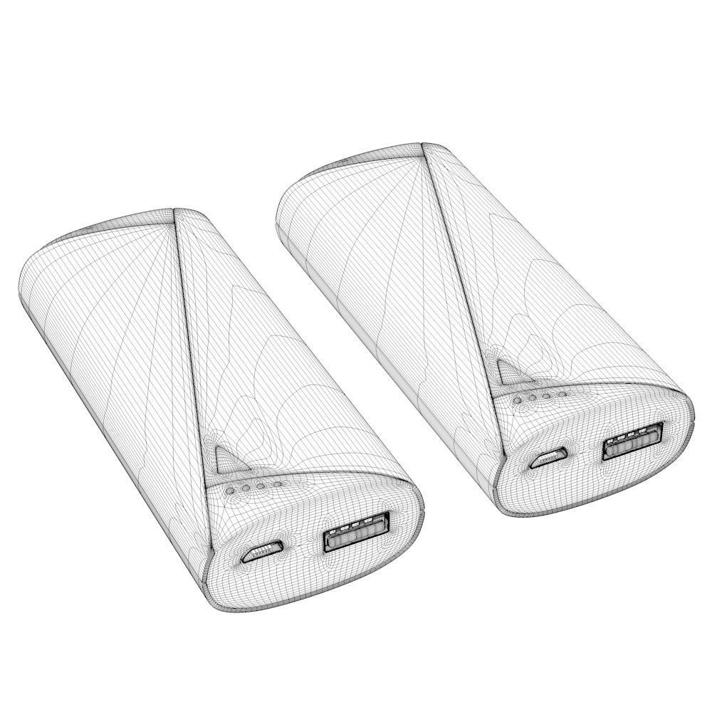 Xqisit Power Bank 5200 mAh Low-poly 3D model_3