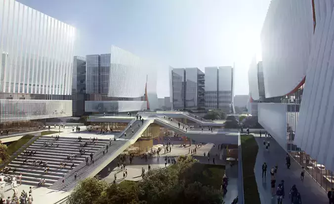 Modern Urban Complex with Open Public Spaces