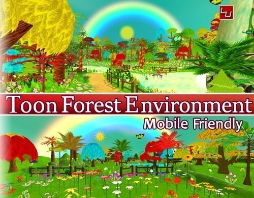 Toon Forest Environments Low-poly 3D model