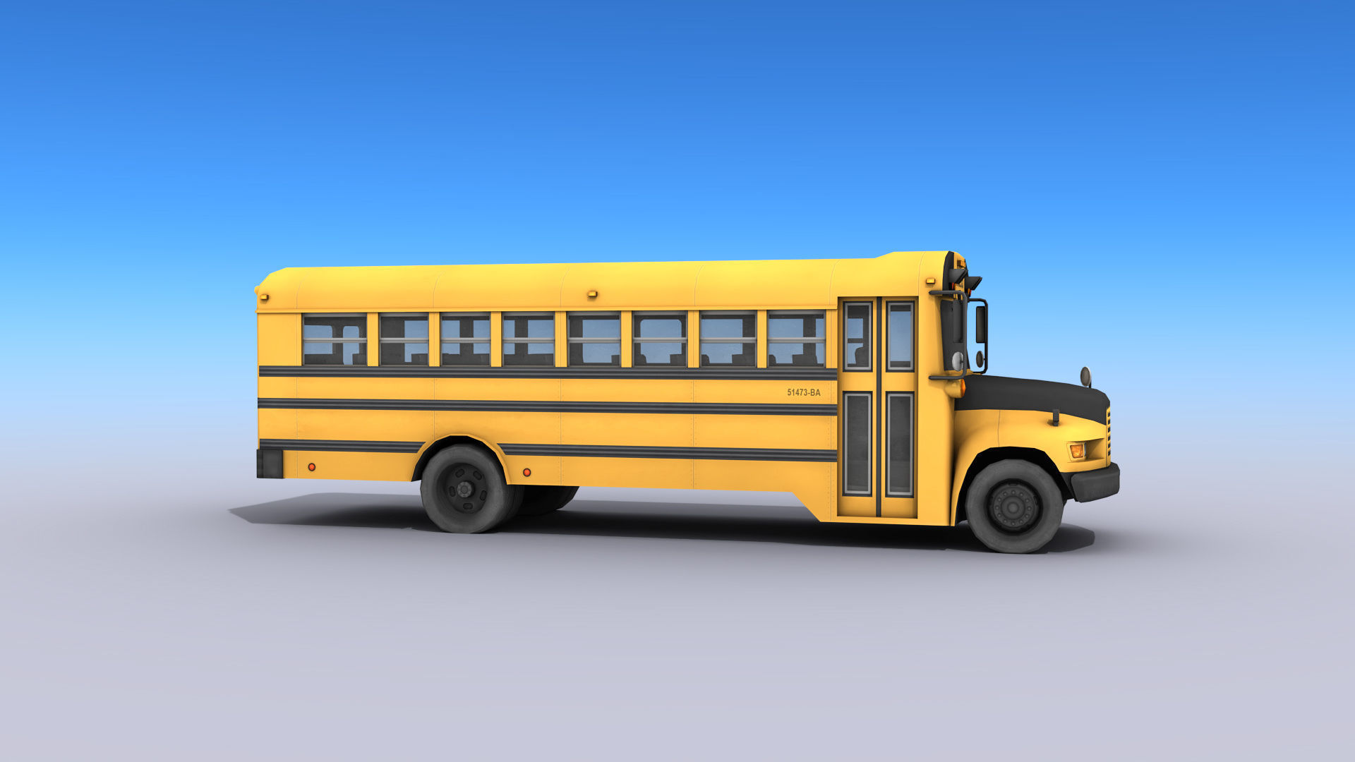 School Bus Low-poly 3D model_3