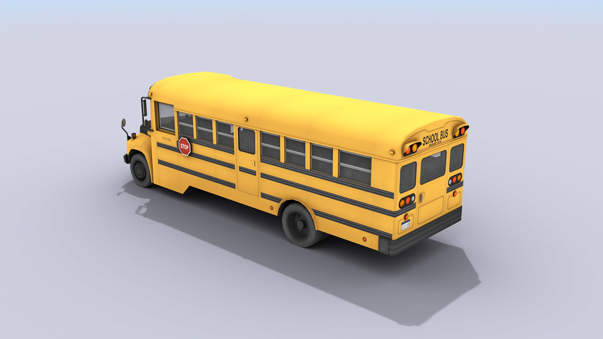 School Bus Low-poly 3D model_12