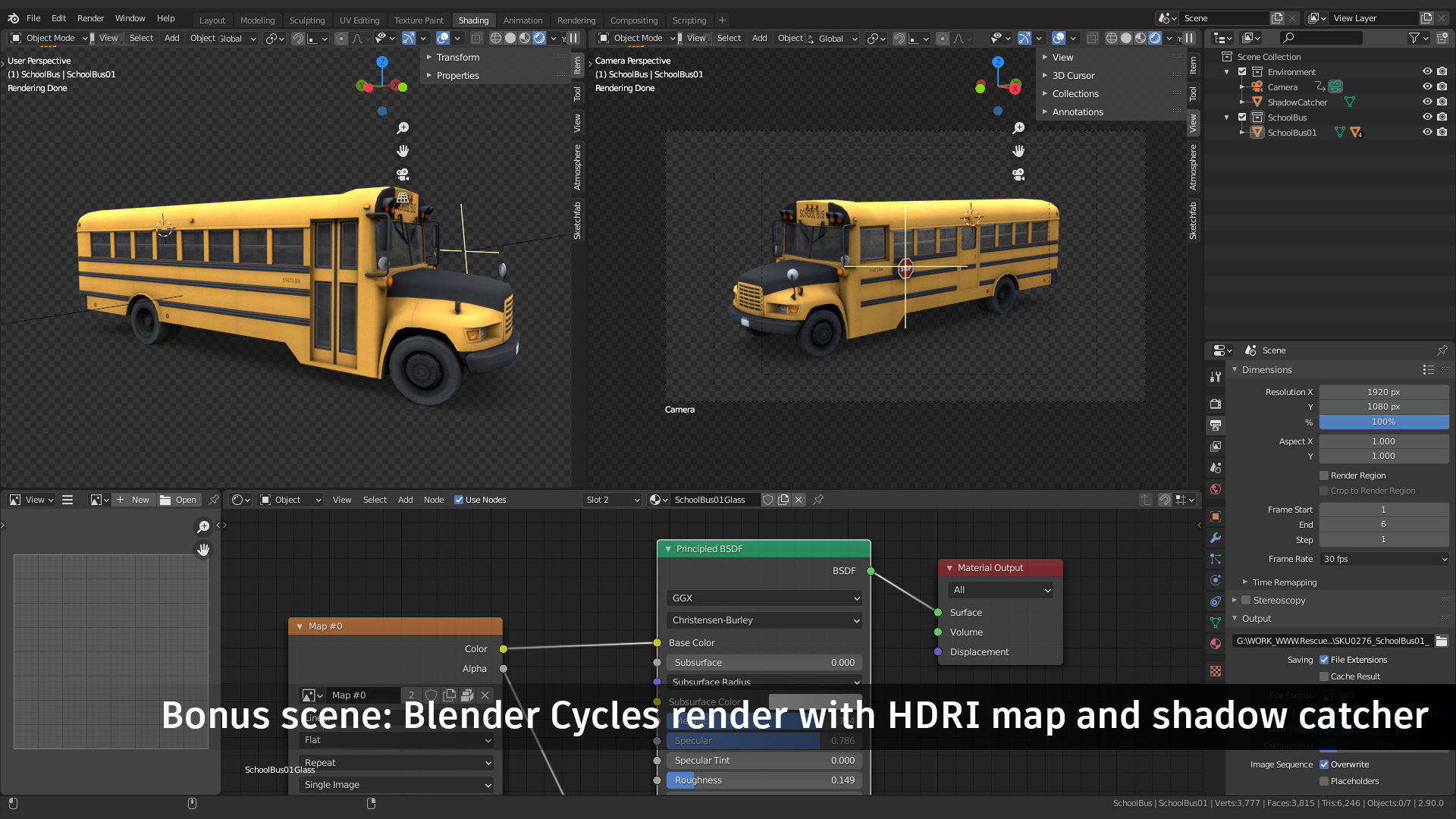 School Bus Low-poly 3D model_7