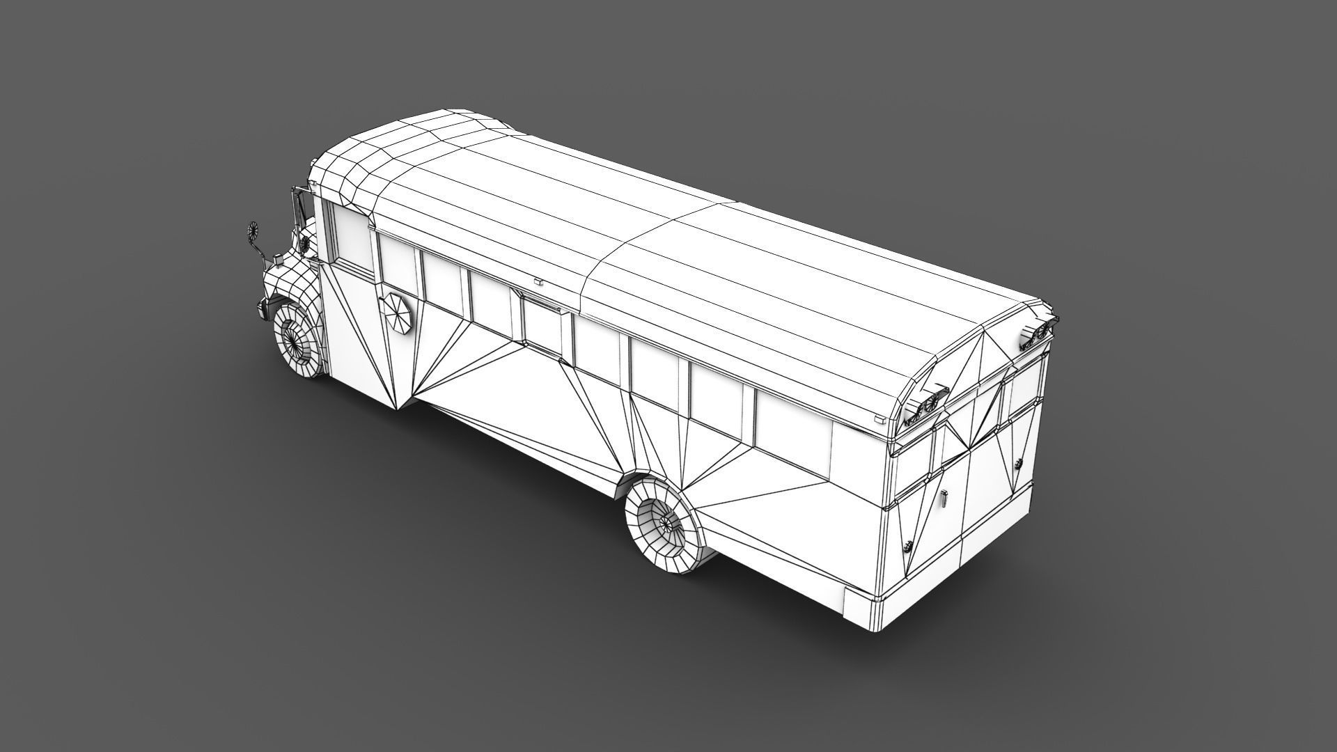 School Bus Low-poly 3D model_14