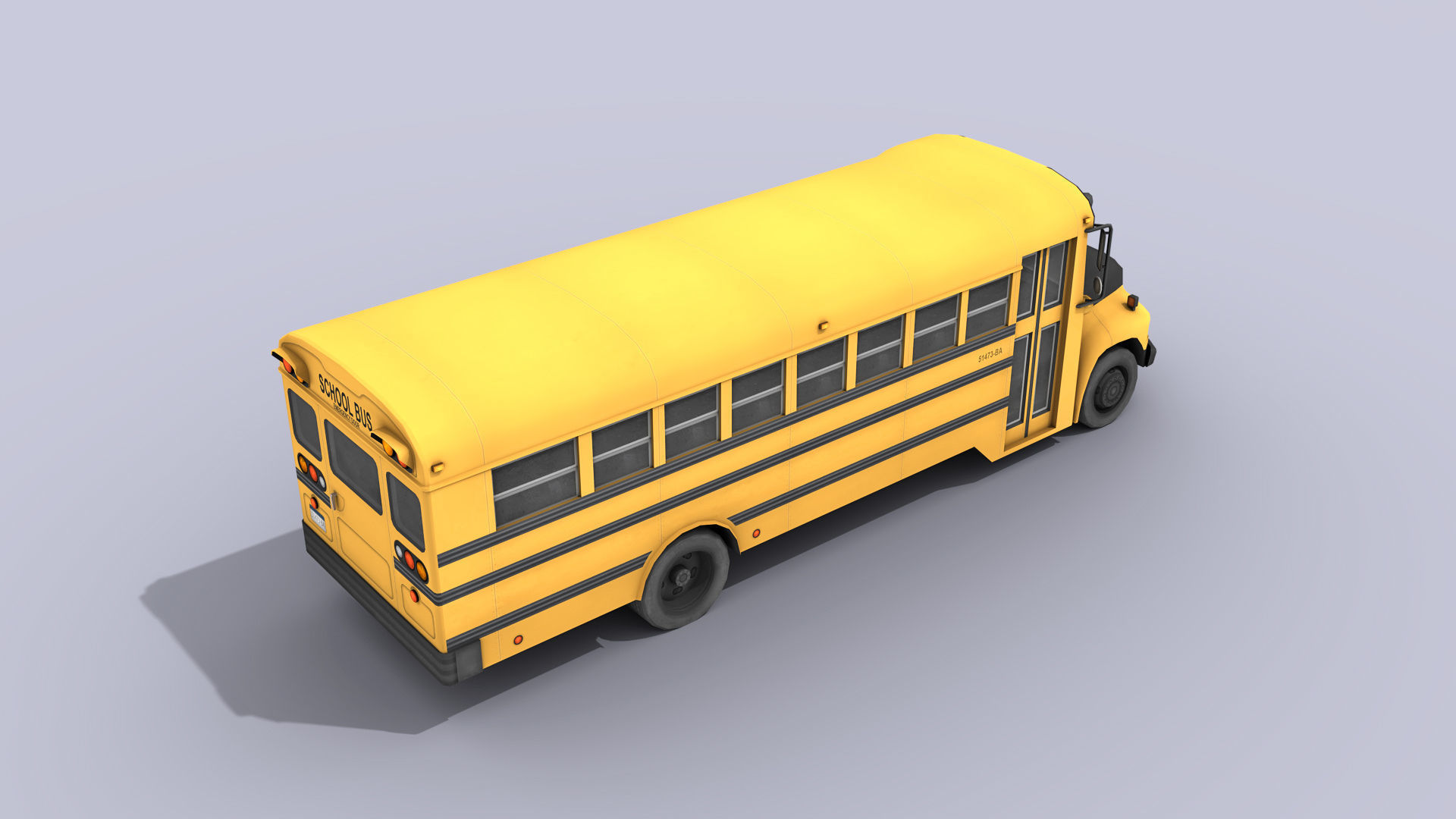 School Bus Low-poly 3D model_10