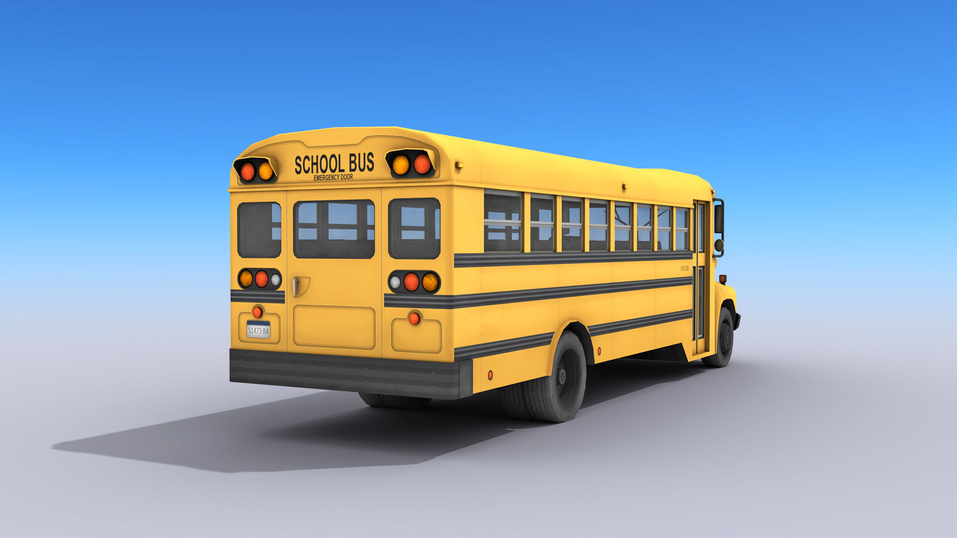 School Bus Low-poly 3D model_5