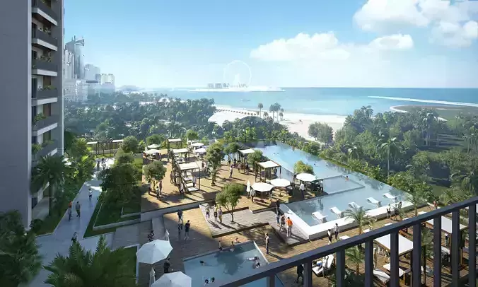 Seaside Luxury Residential Towers with Infinity Pool Podium