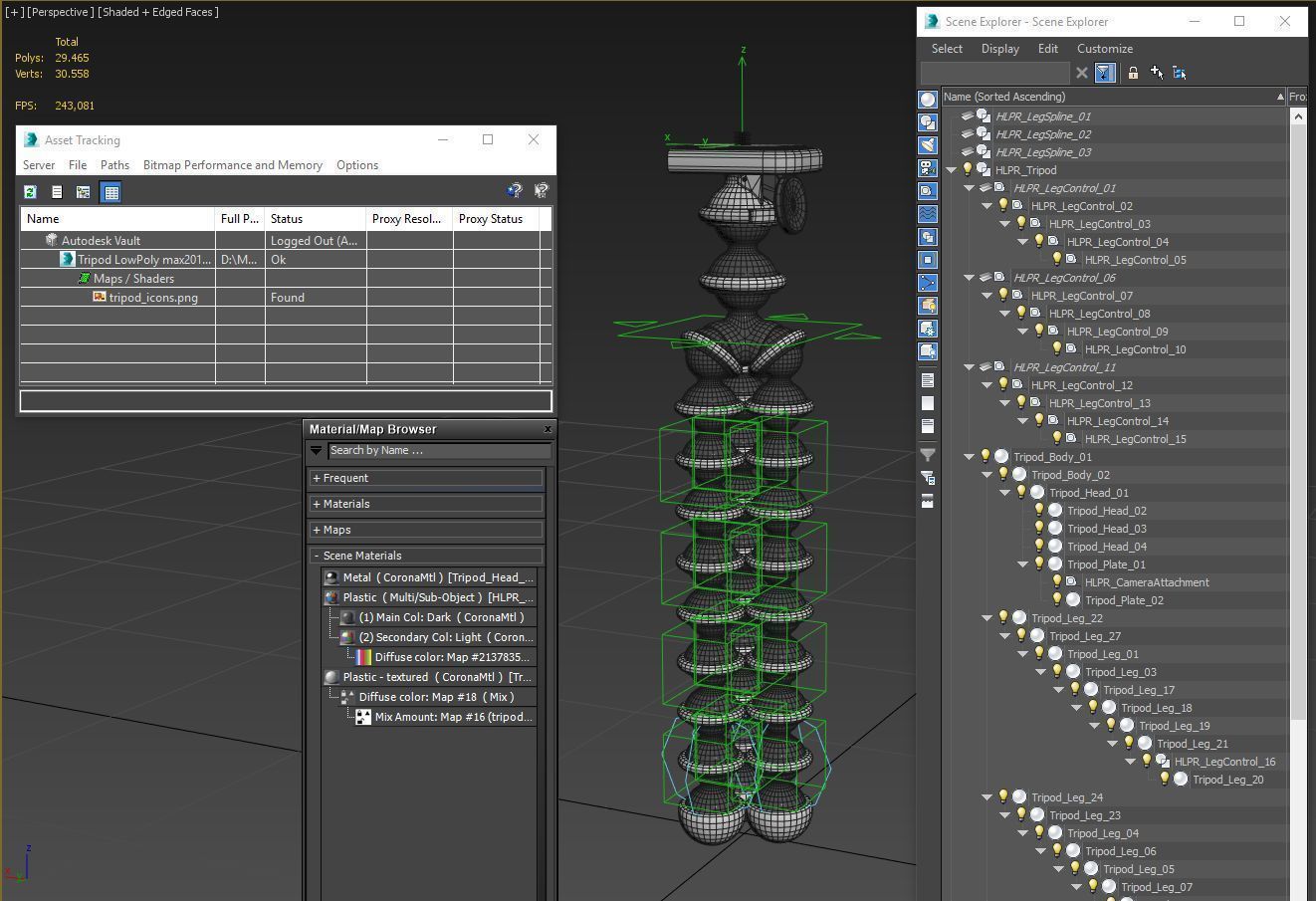 Flexible Camera Tripod Low-Poly Low-poly 3D model_11