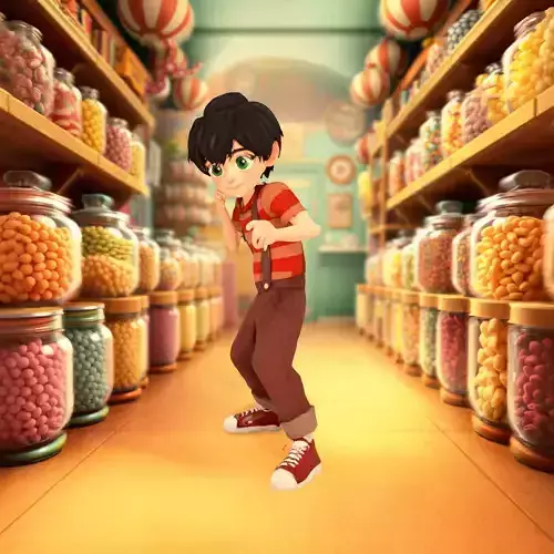 Cheerful Striped Boy model pack