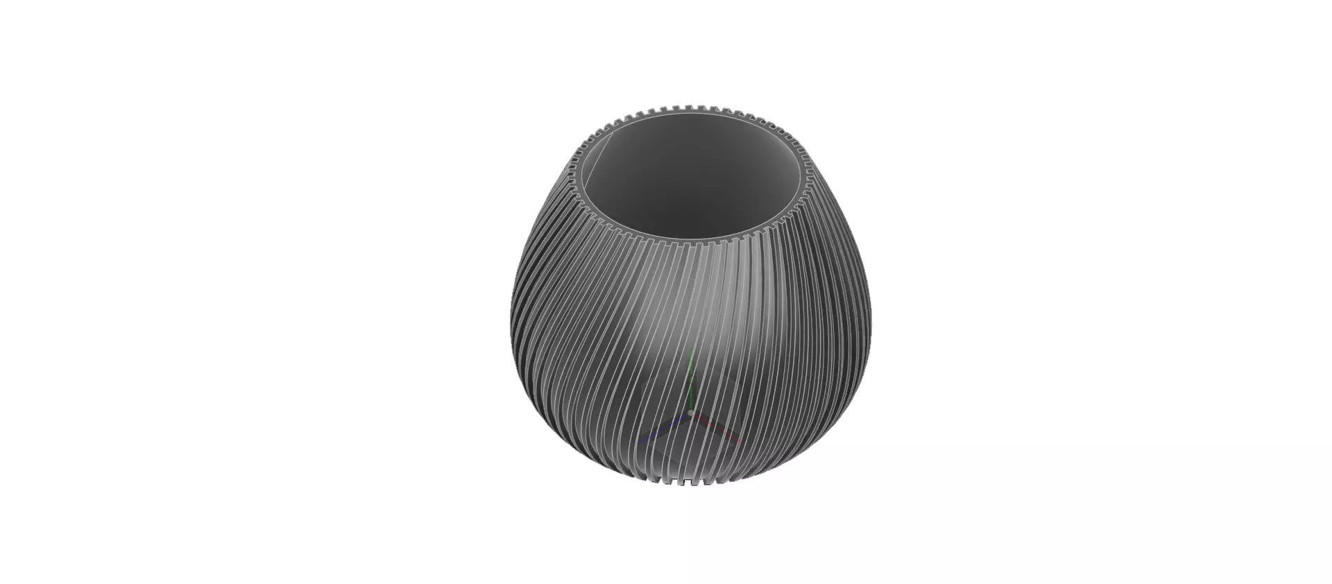 Modern Vase with ridges 3D Model 3D print model
