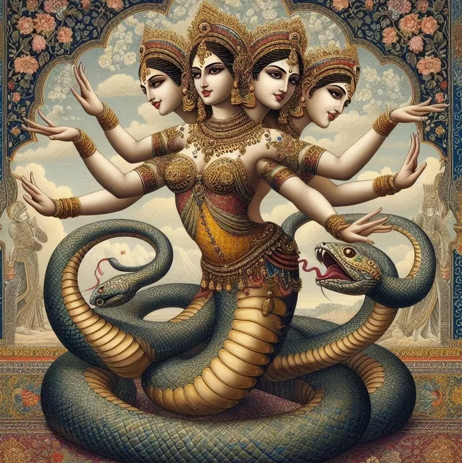 2956 Indian Serpent Woman Dancer on Pedestal DND STL Free 3D print model
