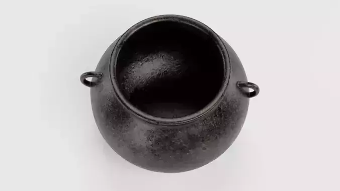 Pot - Rustic Cauldron  3D model 6
