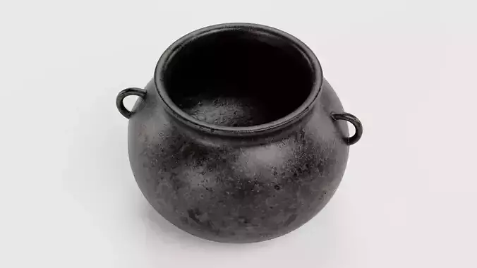 Pot - Rustic Cauldron  3D model 5