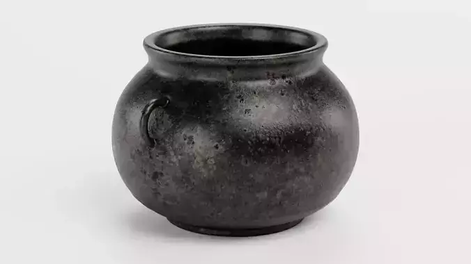 Pot - Rustic Cauldron  3D model 2