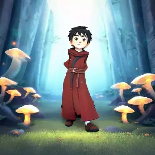 Magician Apprentice Brown Robe model pack