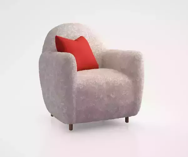 Commune Shearling Chair by West Elm 3D model