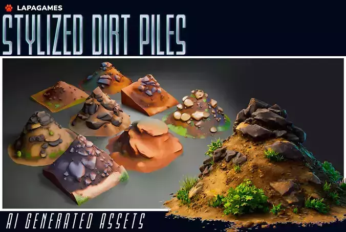 Stylized Dirt Piles