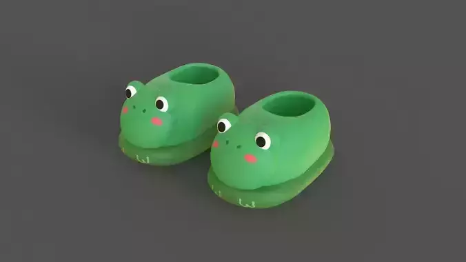 Low-Poly Frog Slippers 
