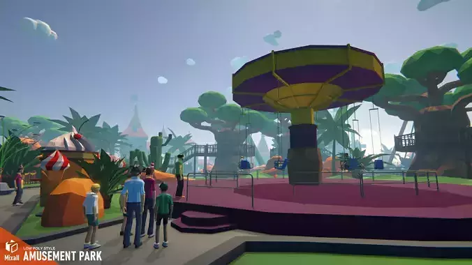 Amusement park - low poly style