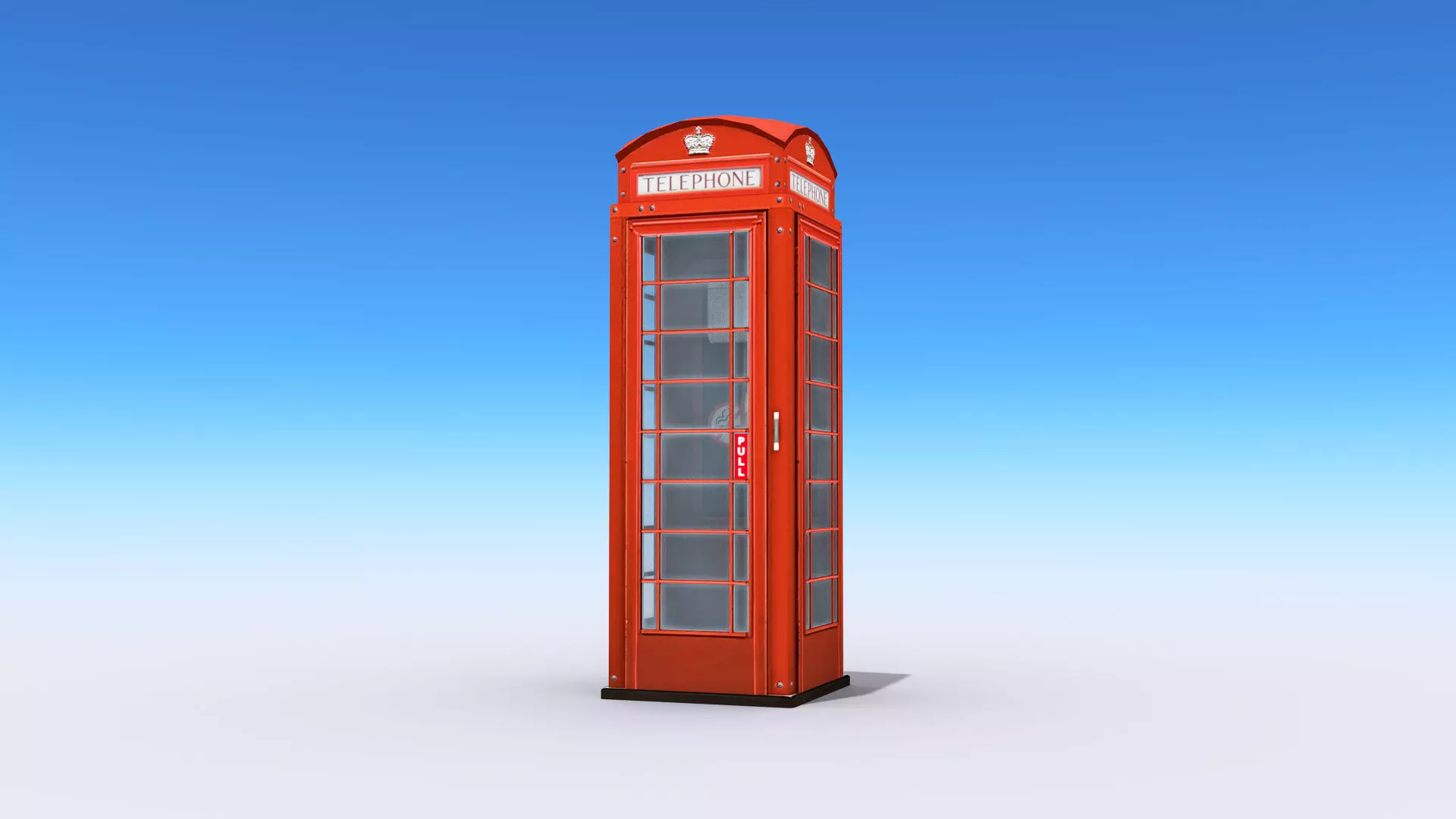 British Phone Booth Low-poly 3D model_0