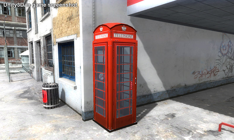 British Phone Booth Low-poly 3D model_7