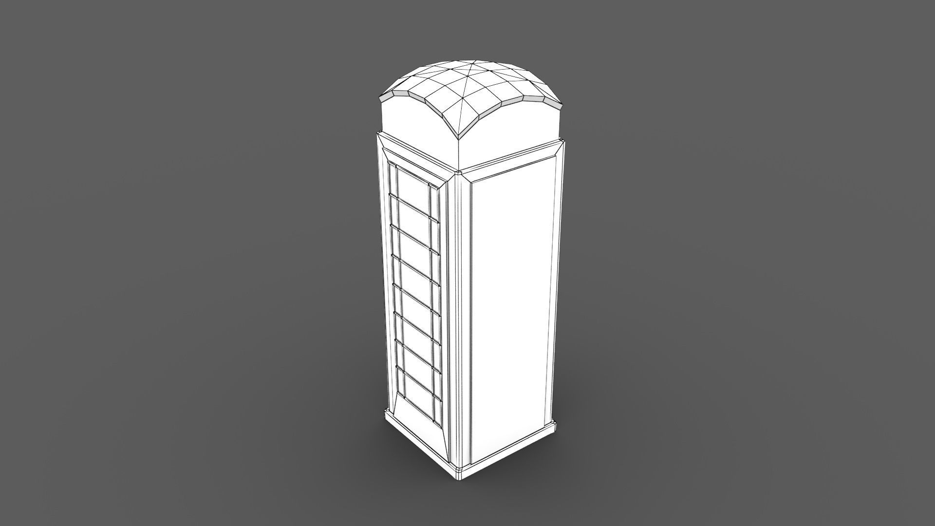 British Phone Booth Low-poly 3D model_5