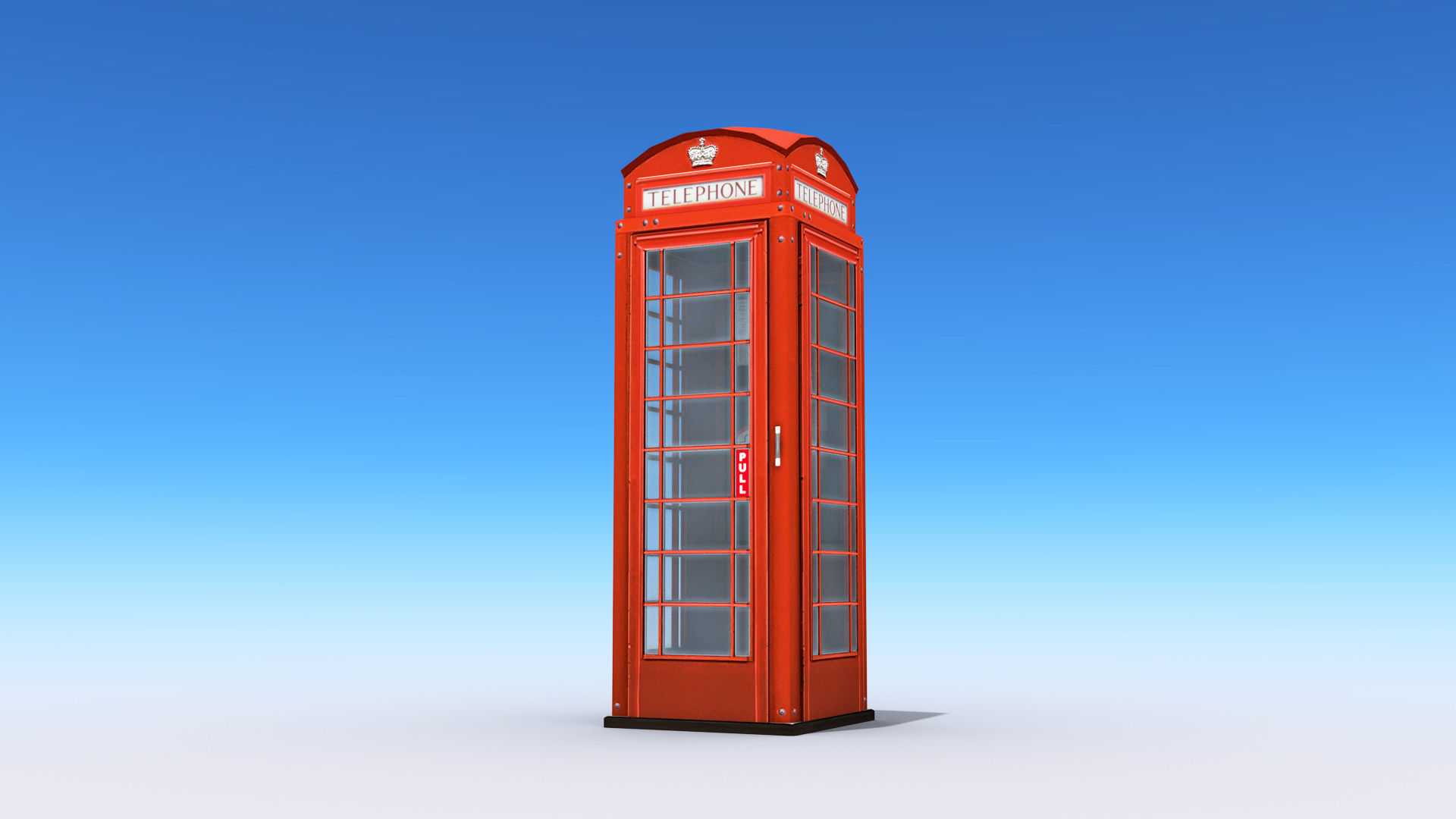 British Phone Booth Low-poly 3D model_2