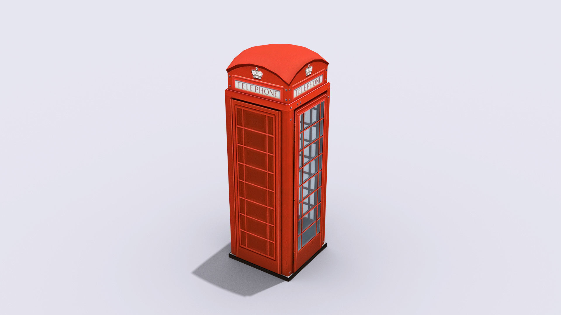 British Phone Booth Low-poly 3D model_6