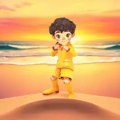 Yellow Raincoat Child model pack