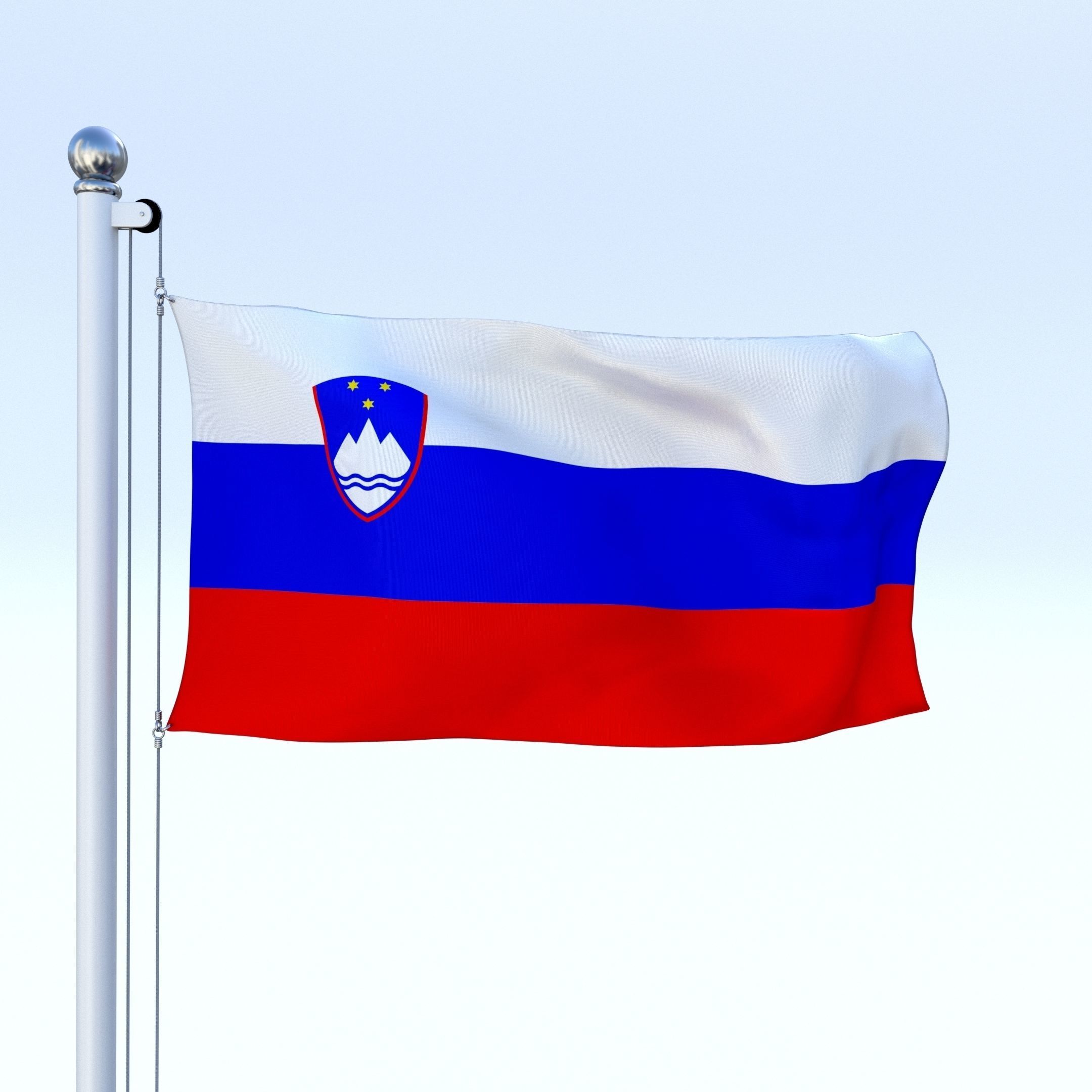 Animated Slovenia Flag Low-poly 3D model_18
