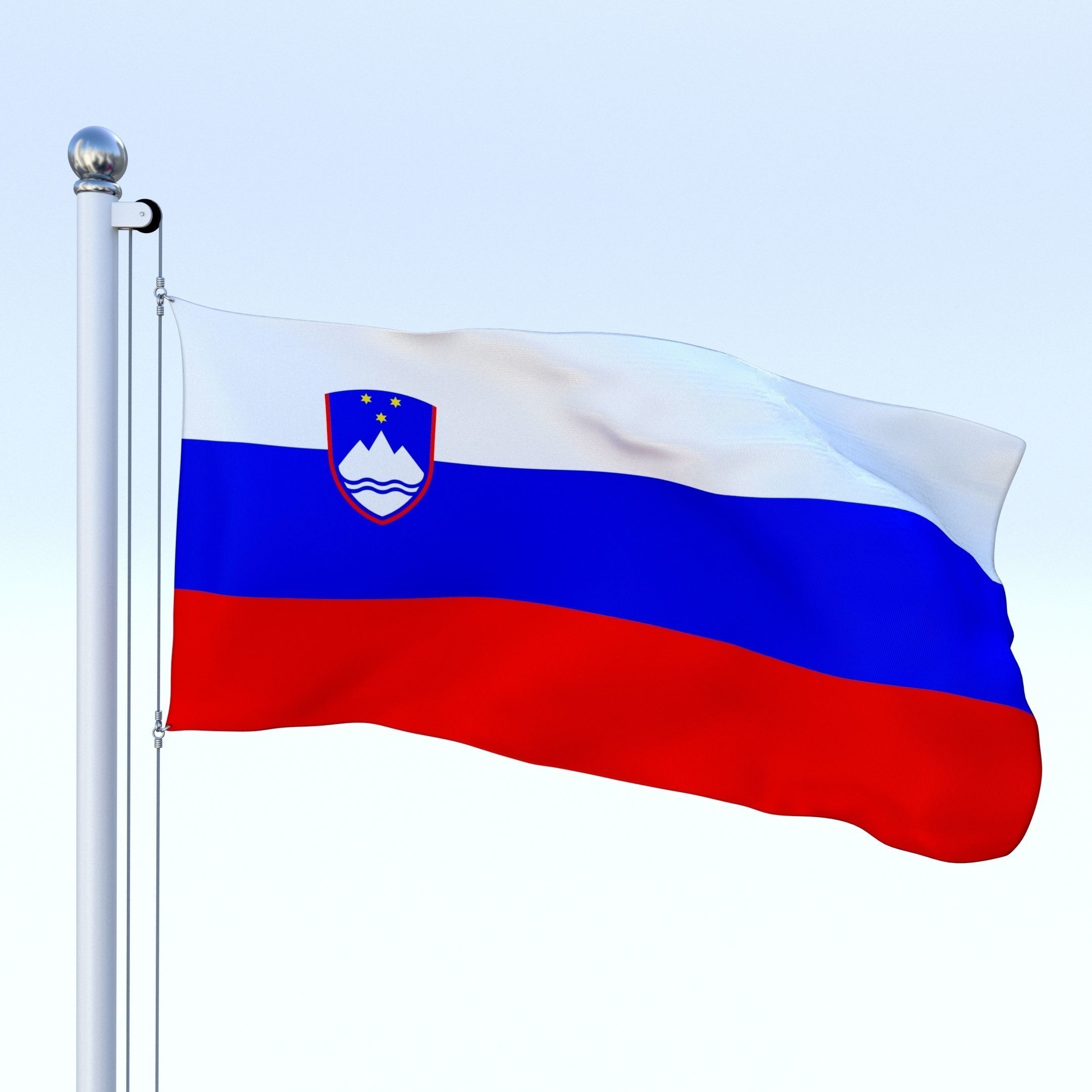 Animated Slovenia Flag Low-poly 3D model_20
